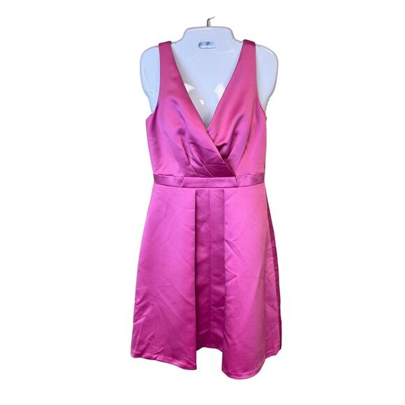 New TAHARI Arthur S. Levine Mandi Cocktail Party Dress Peony Pink Satin Sz 6